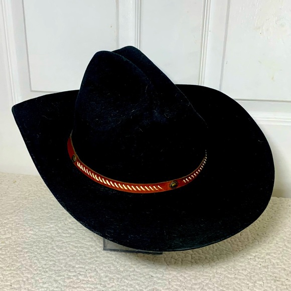 rodeo king Other - Rodeo King 5X Beaver Quality Black Western Cowboy Hat Men’s Size 7 1/4